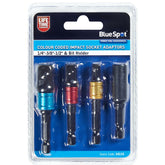 BlueSpot Colour Coded Impact Socket Convertor Reducer Adapter Bit Holder Set
